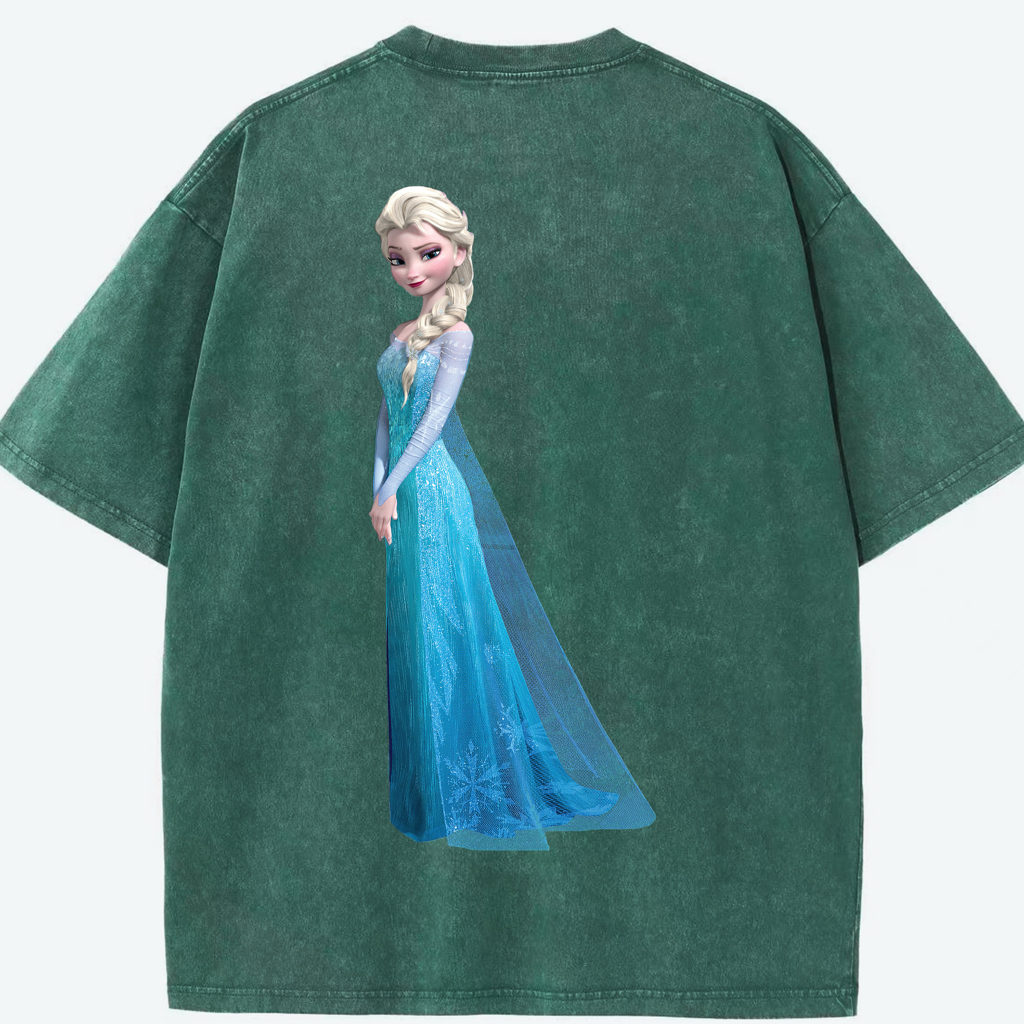 （画像用） アナと雪の女王 アンナ エルサ Frozen Anna Elsa 綿100% ヴィンテージ風 半袖Tシャツ（背面プリント）
